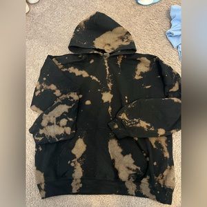 bleached vintage hoodie sweatshirt homemade